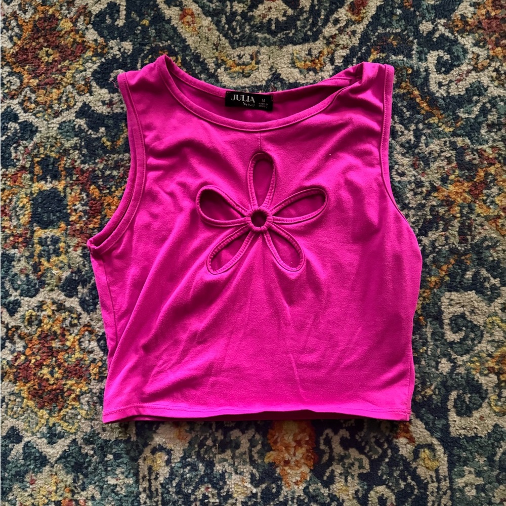 Love J Pink Sleeveless Crop Tank Top